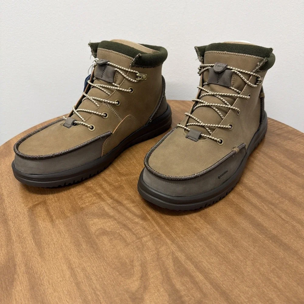 Hey Dude Men's Bradley Classic Tumbled Nut Brown Size 11 lightweight wool